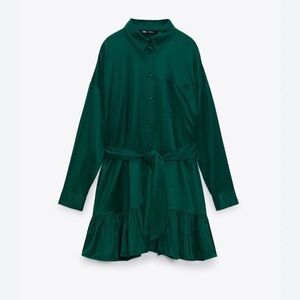 Green Zara Shirt Dress